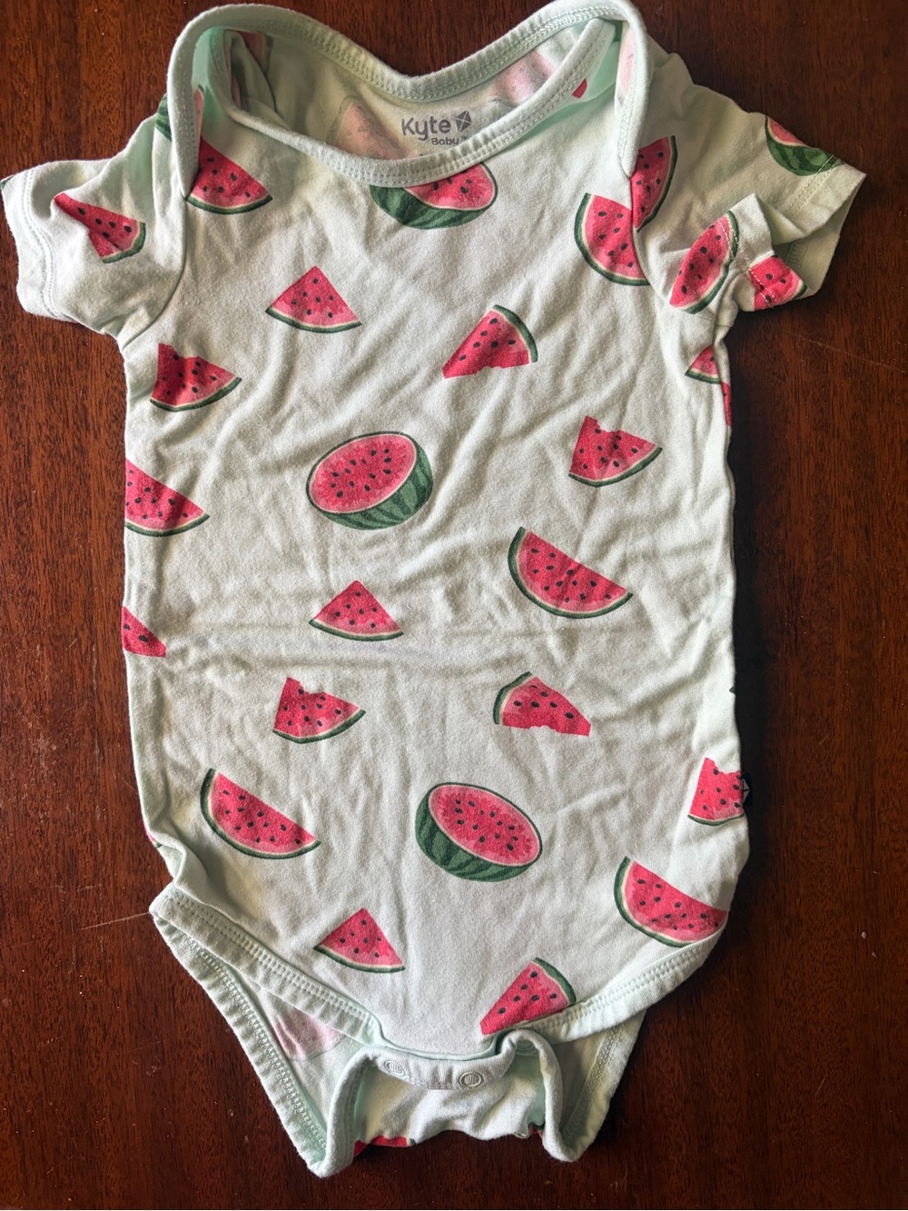 Kyte BABY Mint One-Piece with Pink Watermelon Print